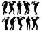 Set of Saxophone players silhouette vector art