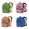 Set of school bag kids isolated on white background. School bag cartoon. Backpacks, rucksacks with school supplies for