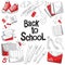 Set of school and office supplies. Items for graphic design, web banners and printed materials