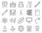 Set of school related line icons.