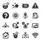 Set of Science icons, such as 5g wifi, Fireworks, Time management symbols. Vector