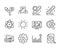 Set of Science icons, such as Atom, Receive file, Brand contract. Vector