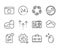 Set of Science icons, such as Portfolio, Swipe up, Motherboard. Vector