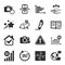 Set of Science icons, such as Signature, Puzzle, Technical info symbols. Vector