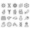 Set of Science Related Vector Lines Icons.