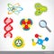 Set of science stuff icon Lab cartoon vector