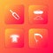 Set Scoop flour, Sifting, Bread toast and Scythe icon. Vector