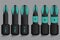 Set of Screwdriver Bits. Torsion Bits for Impact Driver. Black Bit Sizes: #1 #2 and #3 with Hex Shank