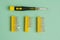 A set of screwdrivers for precision work on green background