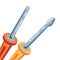 set of screwdrivers tools handle isolated icon