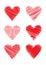 Set of scribbled hearts (vector)