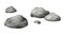 Set of Sea Pebbles. Natural stones pile. Solid rocks nature landscape element. Beautiful detail of landscape, seascape