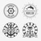 Set of sea and summer nautical signs, badges and labels. Vector