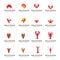 Set of seafood lobster logo design vector