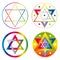 Set of Seal of Solomon Icons Illustration Star in Circle Symbol Alchemy Sacred Geometry