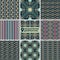 Set of seamless abstract patterns in elegant color palette