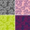 Set of seamless backgrounds with hearts pattern
