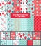 Set of seamless colorful bright and fun Christmas patterns