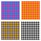 Set of seamless duotone textile patterns. Chekered ornament houndstooth