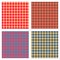 Set of seamless duotone textile patterns. Chekered ornament houndstooth, hounds tooth check, hound`s tooth, dogstooth, dogtooth