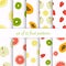 Set of seamless fruit patterns