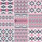 Set of seamless geometric folk style patterns - fashion prints c