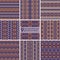 Set of seamless geometric folk style patterns violet and orange