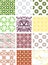 Set seamless geometric patterns - circles, swirls