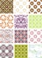 Set seamless geometric patterns - circles, swirls