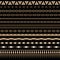 Set of Seamless gold tribal Ornaments. Flash tattoo ethnic seamless patterns.