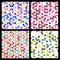 Set of seamless mosaic triangle pattern. Vector geometric background