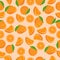 A set of seamless orange patterns. Fruit