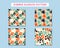 Set with seamless pattern with abstract blots.Four summer prints