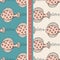 Set of seamless pattern with fish flounder or plaice