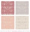 Set of seamless pattern with hearts, little hearts and leaves. Color ivory cream, grey, orange and red. Pastel colors. Vector