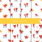 Set of seamless patterns with cartoon hearts. Collection of cute seamless patterns with couples in love. Colored vector stock