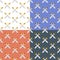 set of seamless patterns with of crossed knight swords. Tournament, beginning of medieval duel. Ornament for decoration and