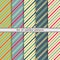 Set of seamless patterns, diagonal stripe