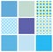 Set of seamless patterns with fabric checked textu