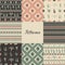 Set of seamless patterns with geometric shapes, succulents and cacti. Eight textures.