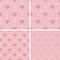 Set of seamless patterns with hearts, illustration