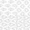 Set of seamless patterns with the image of tropical fish. Black and white background.
