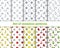 Set of seamless patterns line icons fruit. Banana, apple