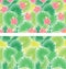 Set of seamless patterns with palm trees leaves