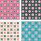 Set of seamless patterns in retro colors