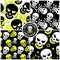 Set of seamless patterns with skulls