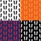 Set of seamless patterns with soccer, football boot, sneaker bottom view. Ornament for decoration and printing on fabric. Design