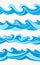 Set of seamless patterns with stylized waves