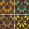 Set of seamless repeating patterns of mandalas