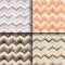 A set of seamless retro zigzag patterns.